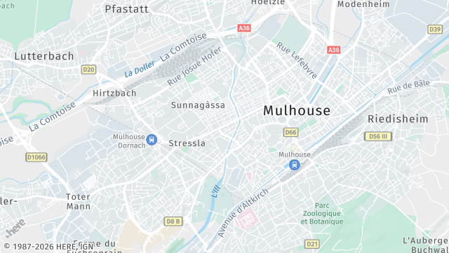 Carte de la zone d'intervention à Mulhouse