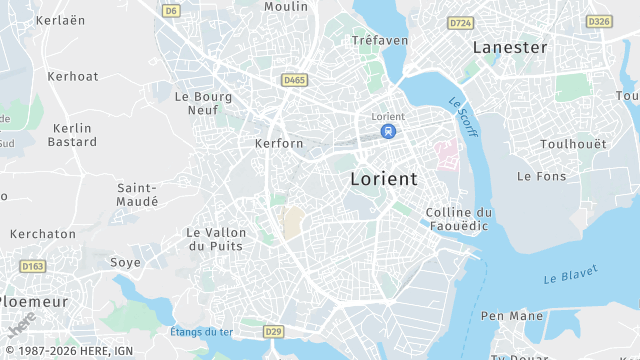 Carte de la zone d'intervention à Lorient