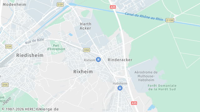 Carte de la zone d'intervention à Rixheim