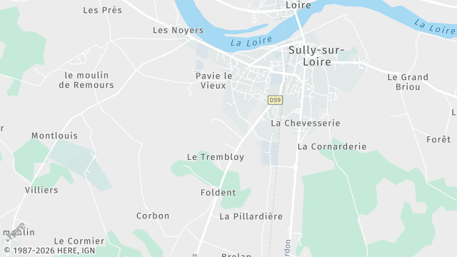 Carte de la zone d'intervention à Sully-sur-Loire