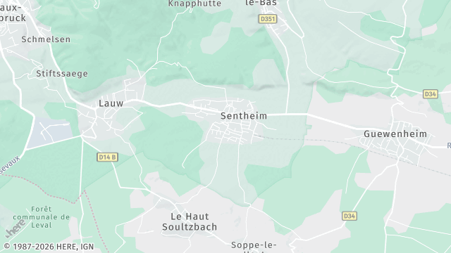Carte de la zone d'intervention à Sentheim