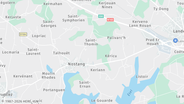 Carte de la zone d'intervention à Nostang