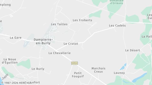 Carte de la zone d'intervention à Dampierre-en-Burly