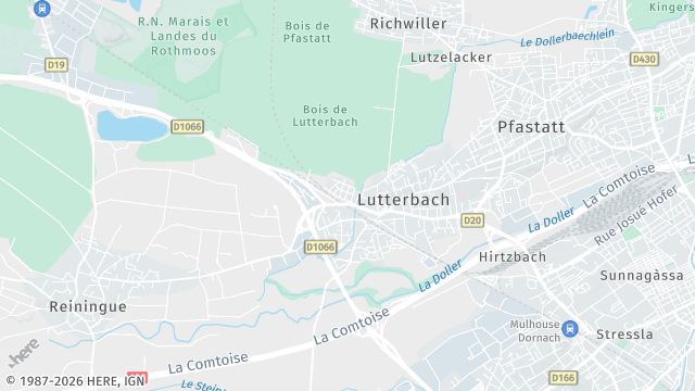 Carte de la zone d'intervention à Lutterbach