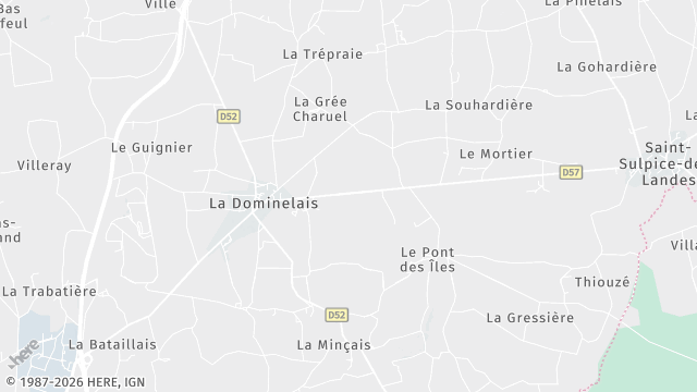 Carte de la zone d'intervention à La Dominelais