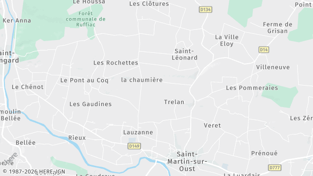 Carte de la zone d'intervention à Saint-Martin-sur-Oust