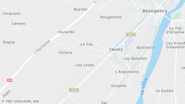 Carte de la zone d'intervention à Tavers