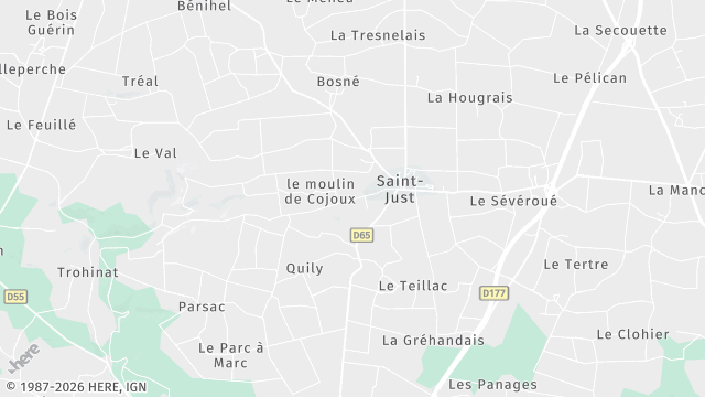Carte de la zone d'intervention à Saint-Just