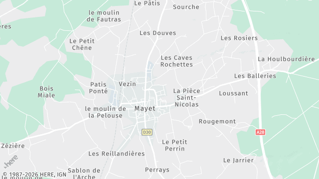 Carte de la zone d'intervention à Mayet