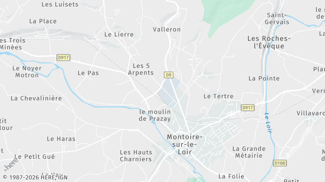 Carte de la zone d'intervention à Montoire-sur-le-Loir