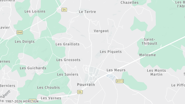 Carte de la zone d'intervention à Pourrain