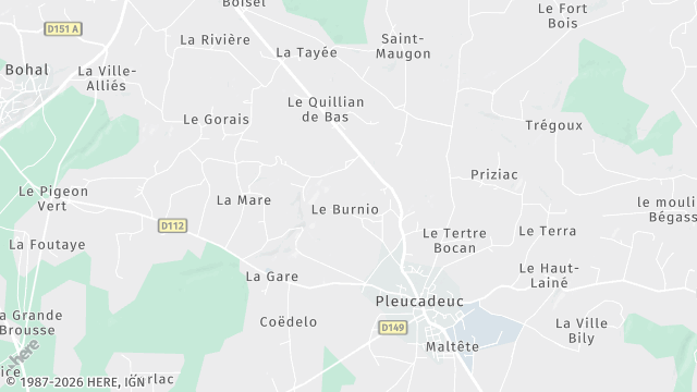Carte de la zone d'intervention à Pleucadeuc