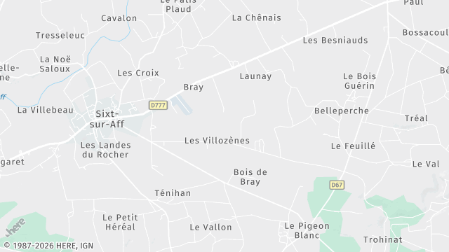 Carte de la zone d'intervention à Sixt-sur-Aff