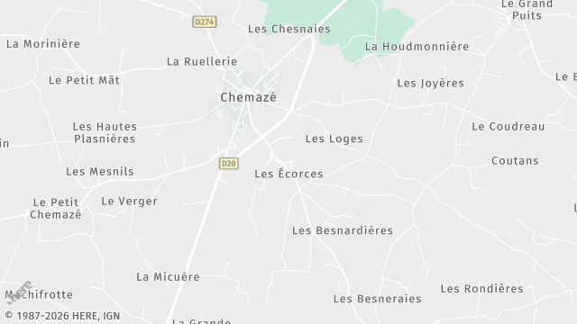 Carte de la zone d'intervention à Chemazé