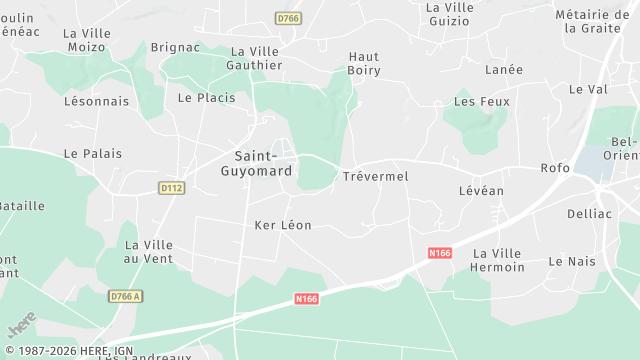 Carte de la zone d'intervention à Saint-Guyomard