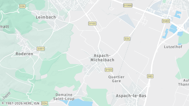 Carte de la zone d'intervention à Aspach-Michelbach