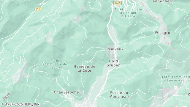 Carte de la zone d'intervention à Lepuix