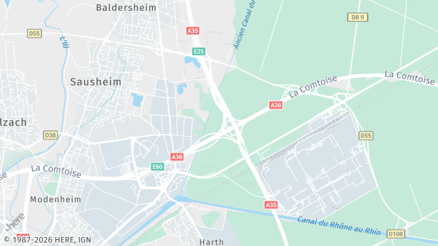 Carte de la zone d'intervention à Sausheim