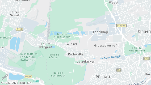 Carte de la zone d'intervention à Richwiller