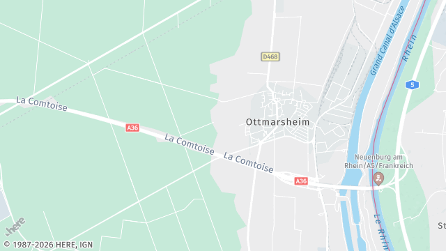 Carte de la zone d'intervention à Ottmarsheim
