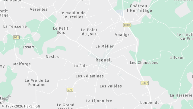 Carte de la zone d'intervention à Requeil