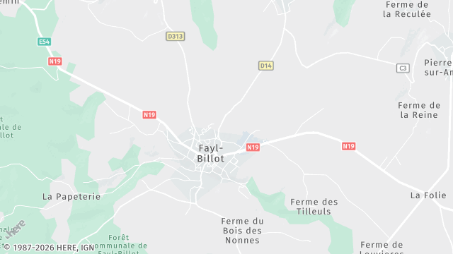 Carte de la zone d'intervention à Fayl-Billot