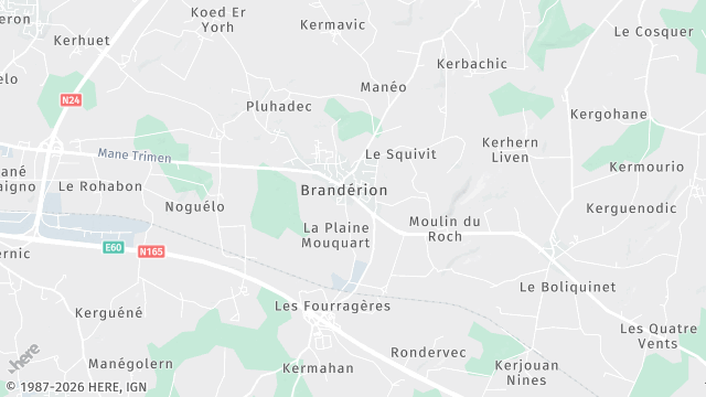 Carte de la zone d'intervention à Brandérion