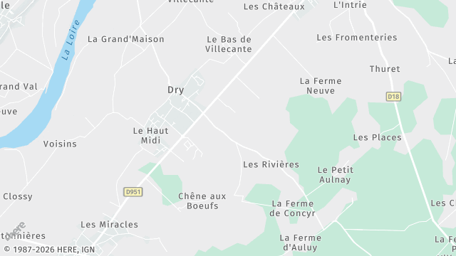 Carte de la zone d'intervention à Dry