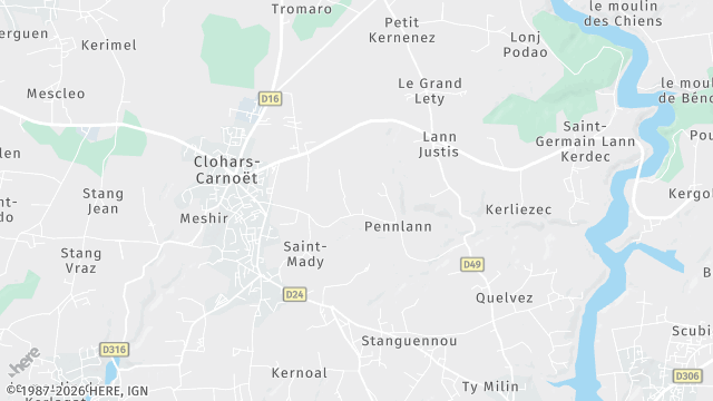 Carte de la zone d'intervention à Clohars-Carnoët