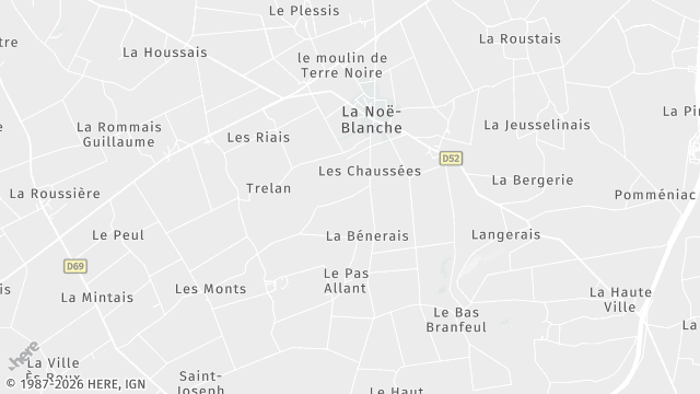 Carte de la zone d'intervention à La Noë-Blanche