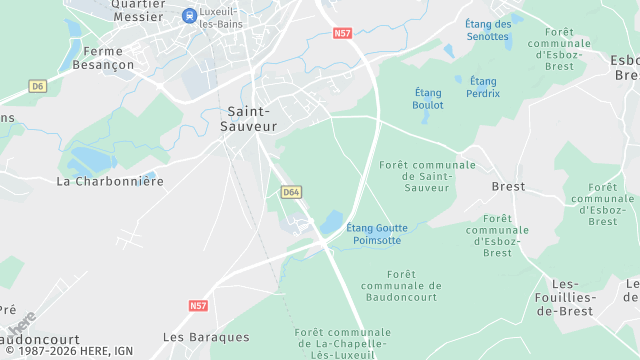 Carte de la zone d'intervention à Saint-Sauveur