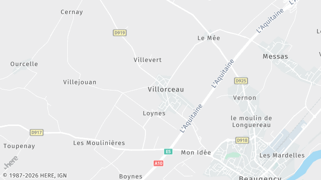 Carte de la zone d'intervention à Villorceau
