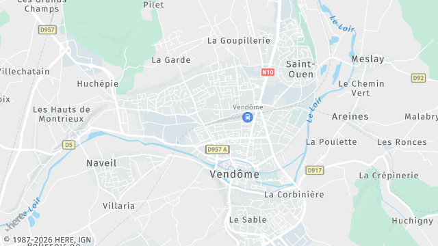 Carte de la zone d'intervention à Vendôme