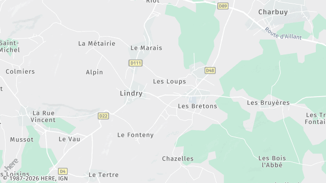 Carte de la zone d'intervention à Lindry