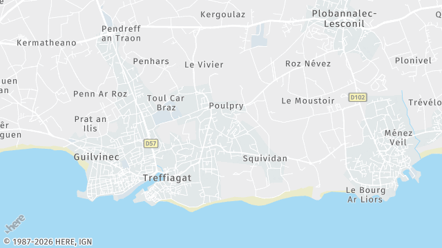 Carte de la zone d'intervention à Treffiagat