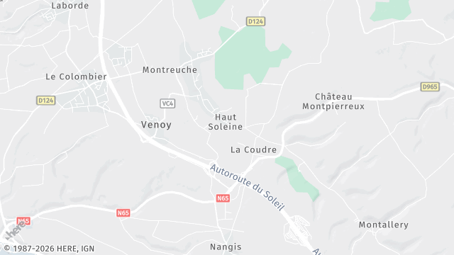 Carte de la zone d'intervention à Venoy