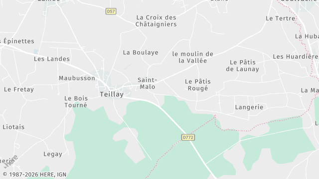 Carte de la zone d'intervention à Teillay