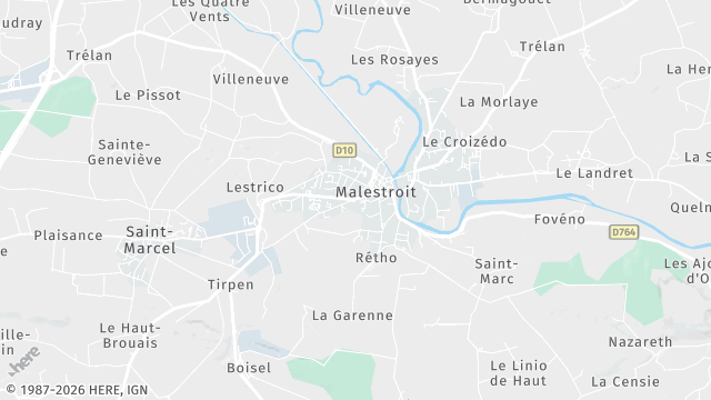 Carte de la zone d'intervention à Malestroit