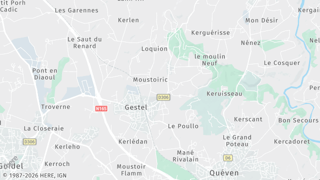 Carte de la zone d'intervention à Gestel