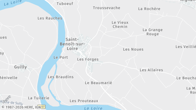 Carte de la zone d'intervention à Saint-Benoît-sur-Loire