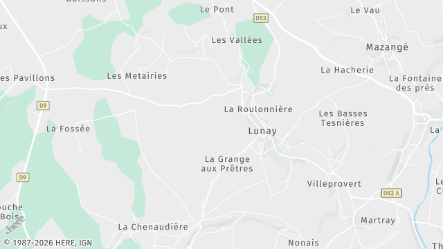 Carte de la zone d'intervention à Lunay