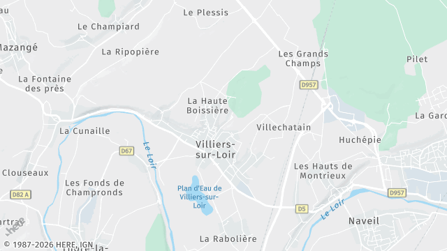 Carte de la zone d'intervention à Villiers-sur-Loir