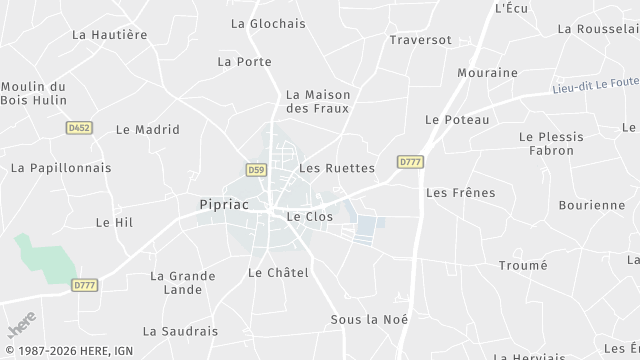 Carte de la zone d'intervention à Pipriac