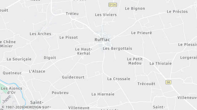 Carte de la zone d'intervention à Ruffiac