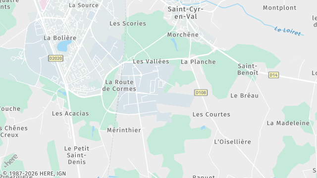 Carte de la zone d'intervention à Saint-Cyr-en-Val
