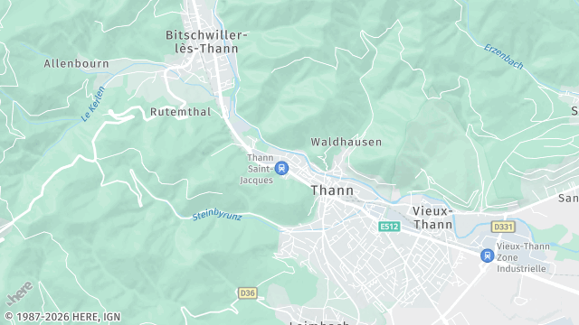 Carte de la zone d'intervention à Thann