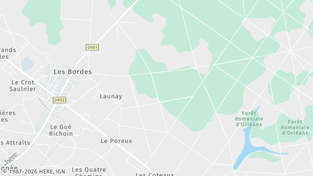Carte de la zone d'intervention à Les Bordes