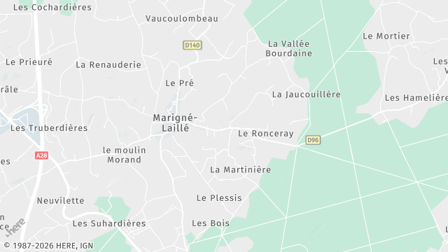 Carte de la zone d'intervention à Marigné-Laillé