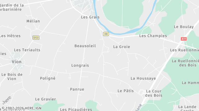 Carte de la zone d'intervention à Parcé-sur-Sarthe