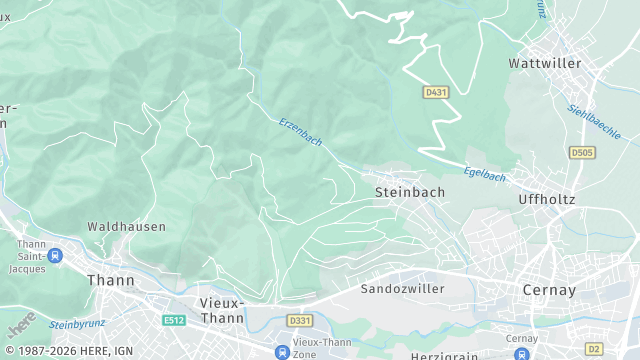 Carte de la zone d'intervention à Steinbach